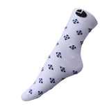 AVI White Black and Blue socks printed with square and triangles C3R1000019