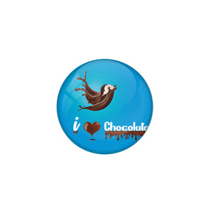 AVI Metal Blue Colour Fridge Magnet With I love chocolate Design