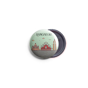 AVI 58mm Regular Size Badge Light Blue Bangalore Karnataka design R8002428