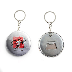 AVI Metal Keychain Grey Football Player Egyptian Mohamed Shah R7000039